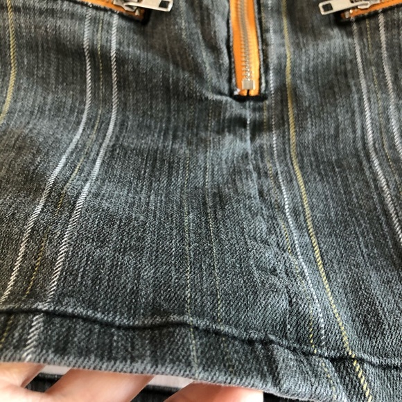 Urban Outfitters 90s skirt zippered light wash denim grey M - Picture 6 of 8